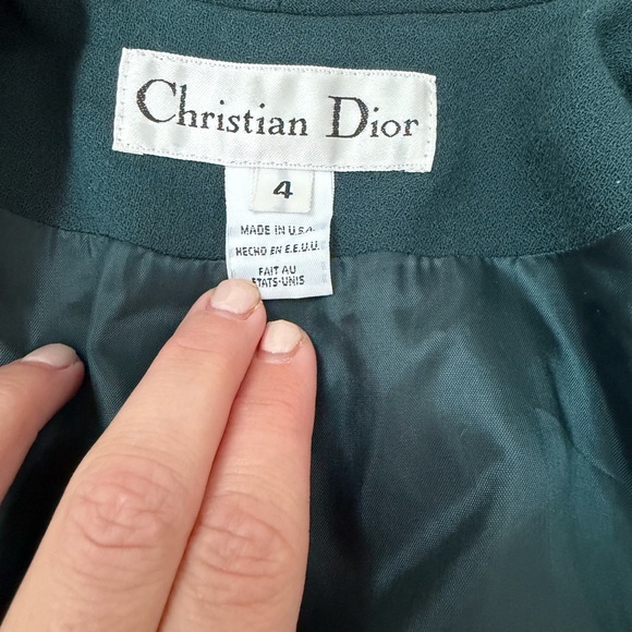CHRISTIAN DIOR Vintage Wool Blazer Jacket, sz 4 - Picture 5 of 14